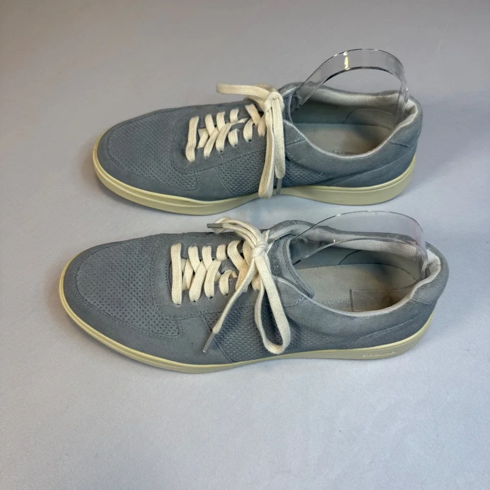 Cole Haan Grand Pro Rally Court Men's 10M Gray Suede Casual Sneakers Shoes EUC